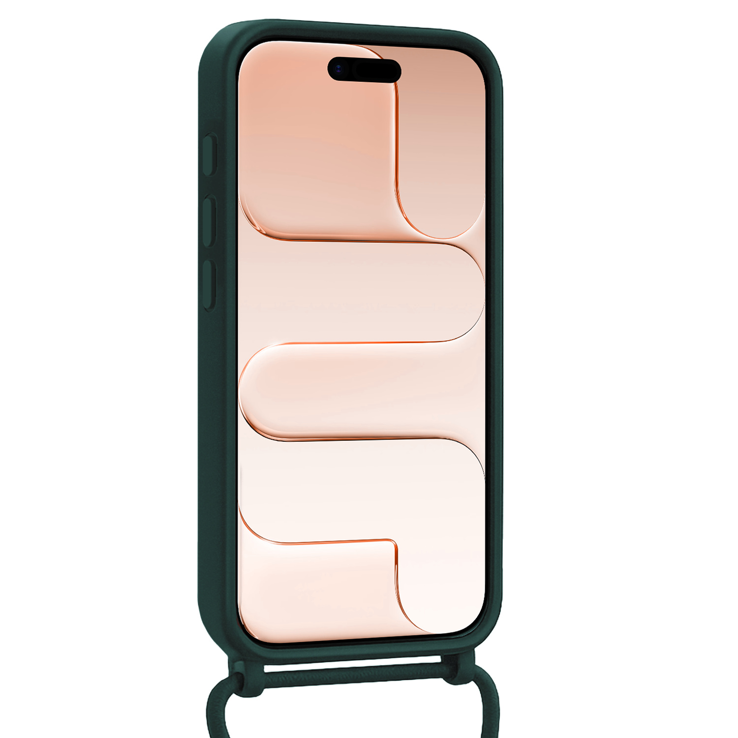 Nomfy Nomfy iPhone Air Hoesje met Koord Met Screenprotector - Donkergroen