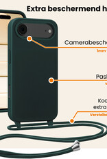 Nomfy Nomfy iPhone Air Hoesje met Koord Met 2x Screenprotector - Donkergroen