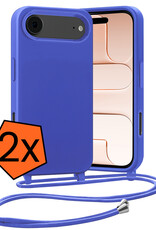 Nomfy Nomfy iPhone Air Hoesje met Koord - Fel Blauw - 2 PACK