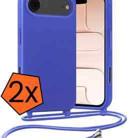 Nomfy Nomfy iPhone Air Hoesje met Koord - Fel Blauw - 2 PACK
