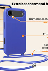 Nomfy Nomfy iPhone Air Hoesje met Koord - Fel Blauw - 2 PACK