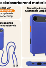 Nomfy Nomfy iPhone Air Hoesje met Koord Met Screenprotector - Fel Blauw