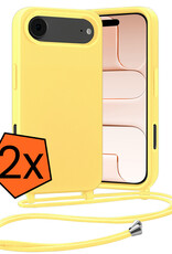 Nomfy Nomfy iPhone Air Hoesje met Koord - Geel - 2 PACK