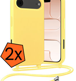 Nomfy Nomfy iPhone Air Hoesje met Koord - Geel - 2 PACK