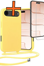 Nomfy Nomfy iPhone Air Hoesje met Koord Met Screenprotector - Geel
