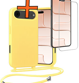 Nomfy Nomfy iPhone Air Hoesje met Koord Met Screenprotector - Geel