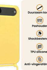Nomfy Nomfy iPhone Air Hoesje met Koord Met 2x Screenprotector - Geel