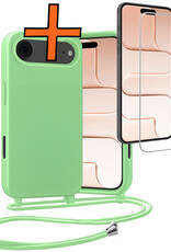 Nomfy Nomfy iPhone Air Hoesje met Koord Met Screenprotector - Groen