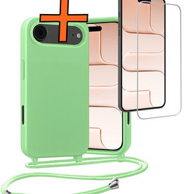Nomfy Nomfy iPhone Air Hoesje met Koord Met Screenprotector - Groen