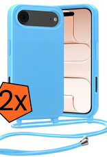 Nomfy Nomfy iPhone Air Hoesje met Koord - Lichtblauw - 2 PACK