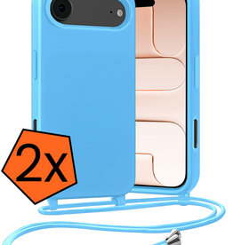 Nomfy Nomfy iPhone Air Hoesje met Koord - Lichtblauw - 2 PACK