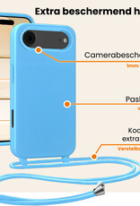 Nomfy Nomfy iPhone Air Hoesje met Koord Met Screenprotector - Lichtblauw