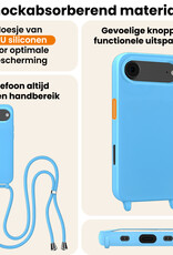 Nomfy Nomfy iPhone Air Hoesje met Koord Met Screenprotector - Lichtblauw