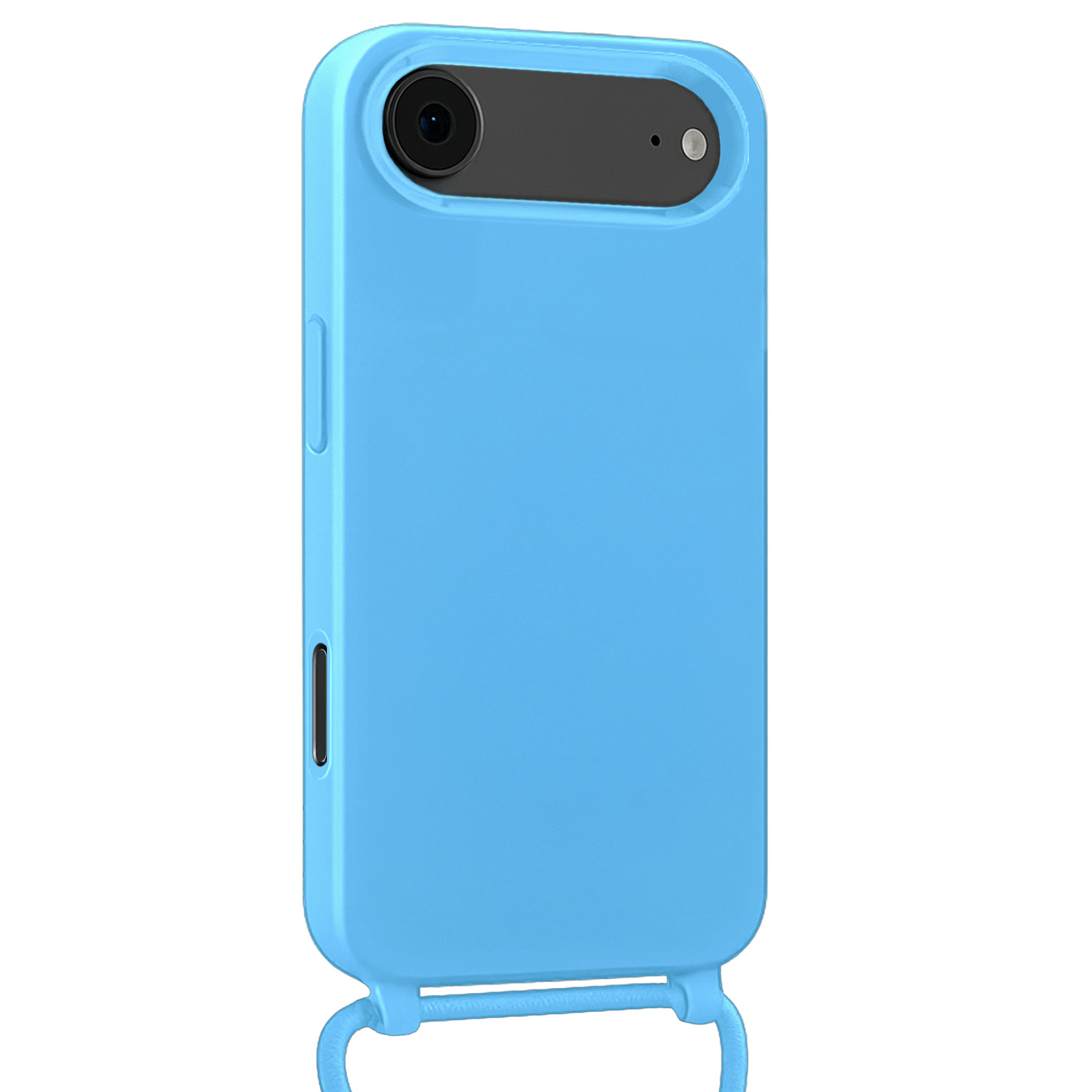 Nomfy Nomfy iPhone Air Hoesje met Koord Met Screenprotector - Lichtblauw