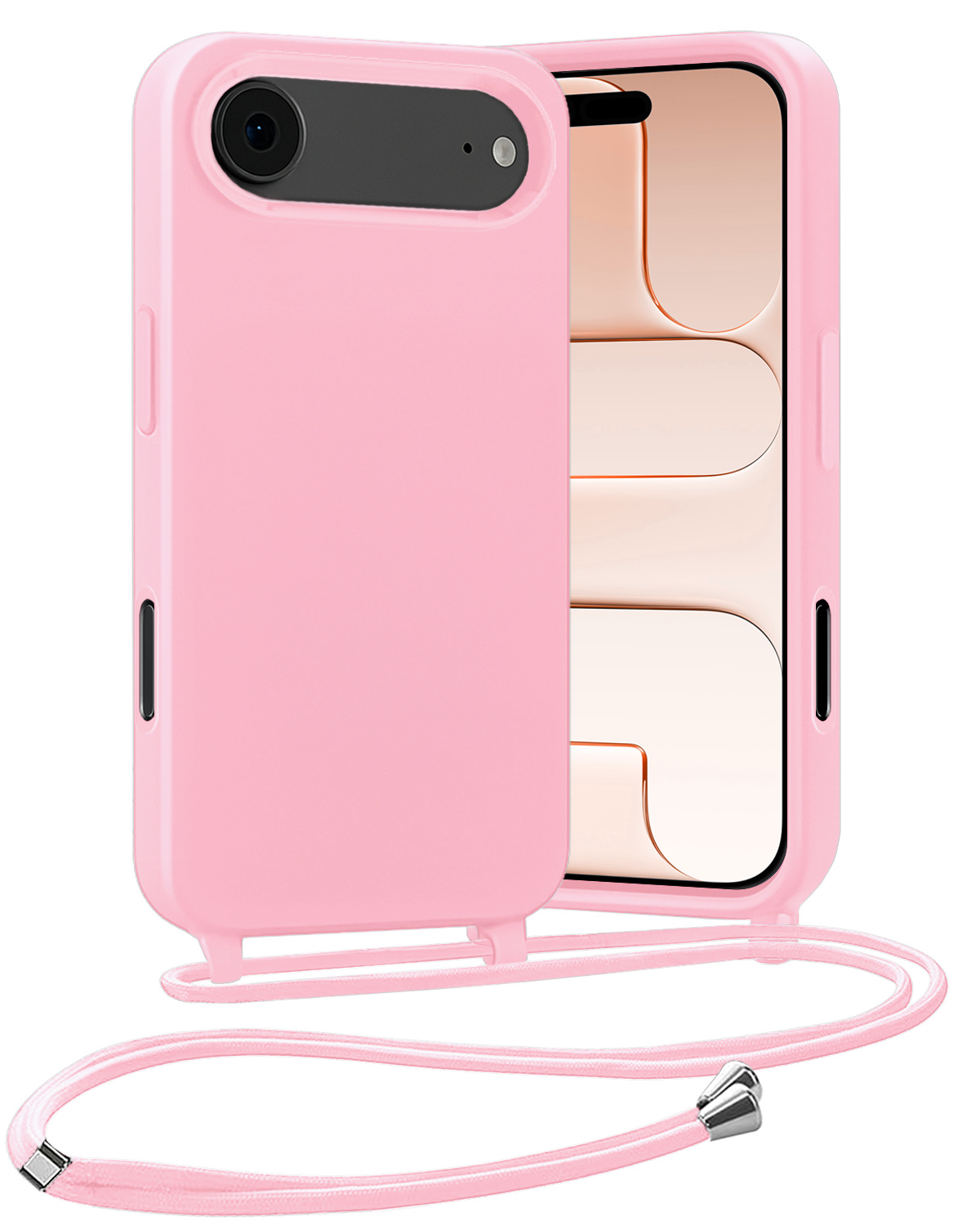 Nomfy Nomfy iPhone Air Hoesje met Koord - Lichtroze