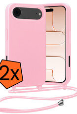 Nomfy Nomfy iPhone Air Hoesje met Koord - Lichtroze - 2 PACK