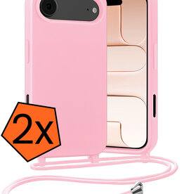 Nomfy Nomfy iPhone Air Hoesje met Koord - Lichtroze - 2 PACK