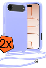 Nomfy Nomfy iPhone Air Hoesje met Koord - Lila - 2 PACK