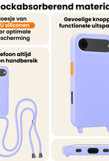 Nomfy Nomfy iPhone Air Hoesje met Koord Met Screenprotector - Lila