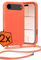 Nomfy Nomfy iPhone Air Hoesje met Koord - Papaya - 2 PACK