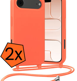 Nomfy Nomfy iPhone Air Hoesje met Koord - Papaya - 2 PACK