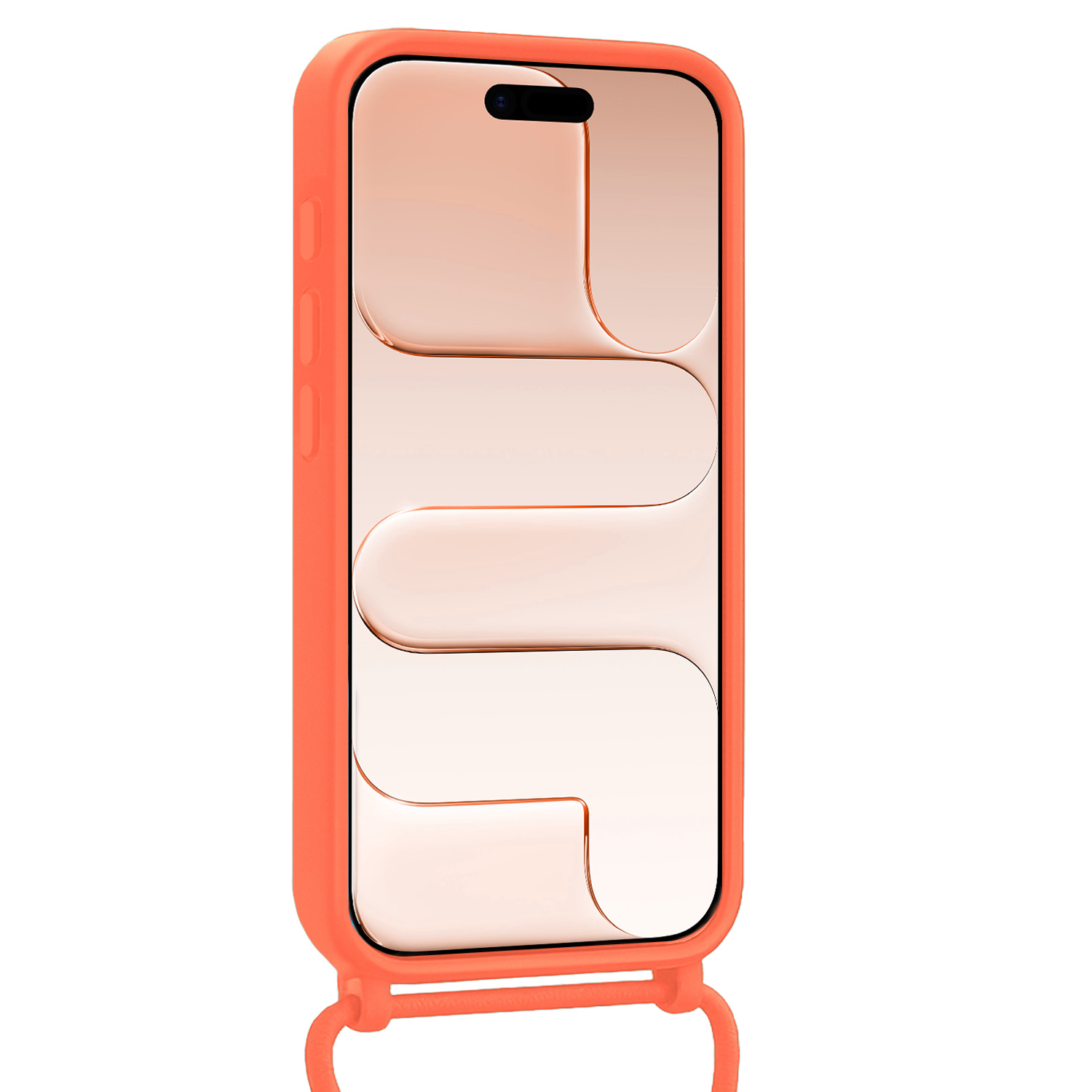 Nomfy Nomfy iPhone Air Hoesje met Koord Met 2x Screenprotector - Papaya
