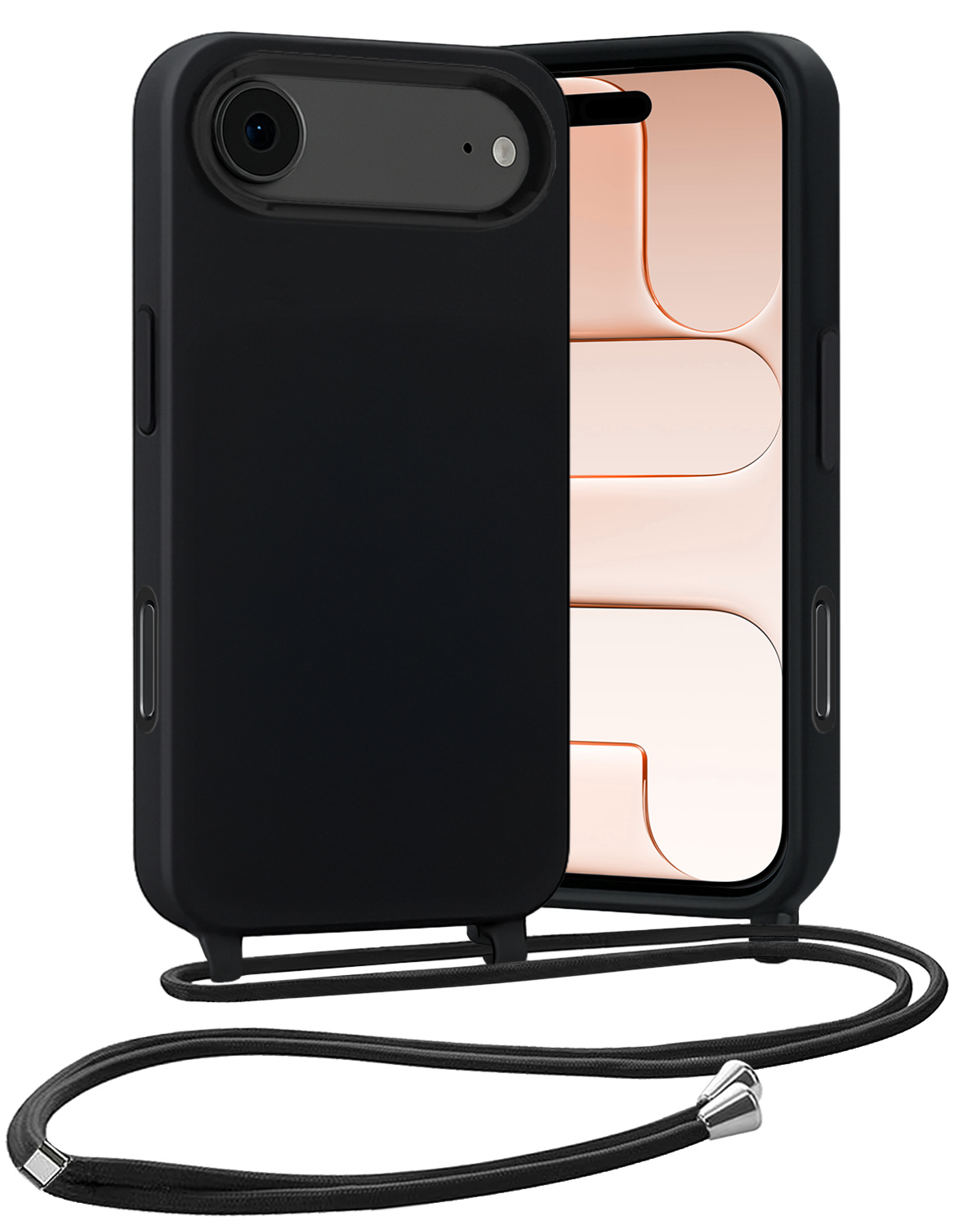Nomfy Nomfy iPhone Air Hoesje met Koord - Zwart