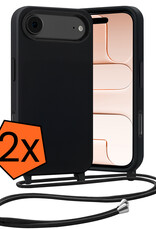Nomfy Nomfy iPhone Air Hoesje met Koord - Zwart - 2 PACK