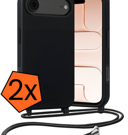 Nomfy Nomfy iPhone Air Hoesje met Koord - Zwart - 2 PACK
