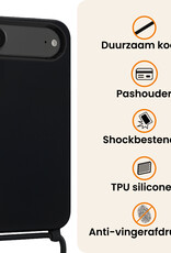 Nomfy Nomfy iPhone Air Hoesje met Koord Met Screenprotector - Zwart