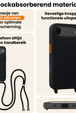 Nomfy Nomfy iPhone Air Hoesje met Koord Met 2x Screenprotector - Zwart