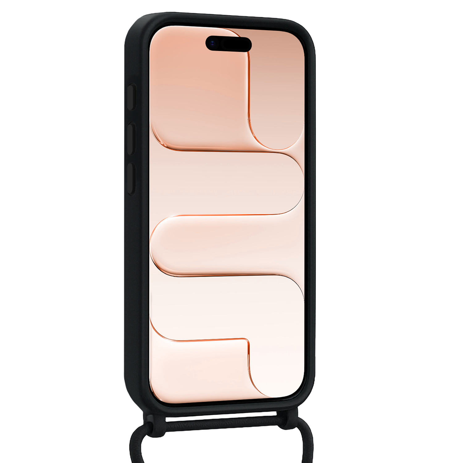 Nomfy Nomfy iPhone Air Hoesje met Koord Met 2x Screenprotector - Zwart