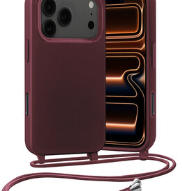 Nomfy Nomfy iPhone 17 Pro Hoesje met Koord - Aubergine