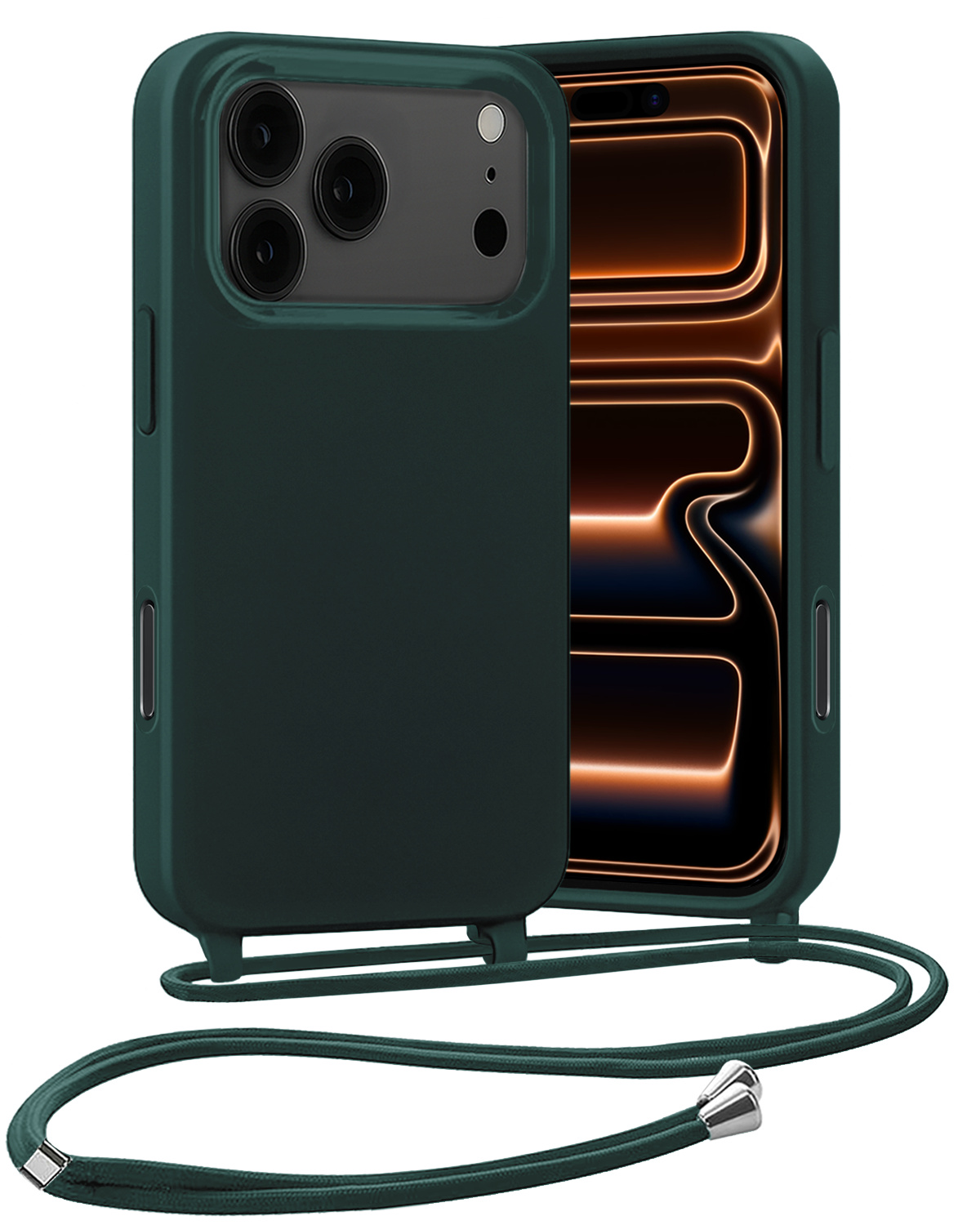 Nomfy Nomfy iPhone 17 Pro Hoesje met Koord - Donkergroen