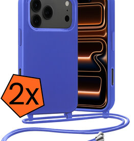 Nomfy Nomfy iPhone 17 Pro Hoesje met Koord - Fel Blauw - 2 PACK