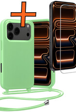 Nomfy Nomfy iPhone 17 Pro Hoesje met Koord Met Screenprotector - Groen