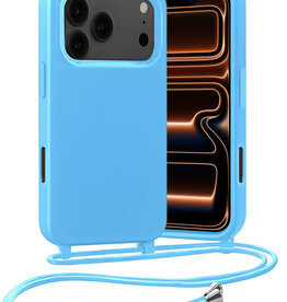 Nomfy Nomfy iPhone 17 Pro Hoesje met Koord - Lichtblauw