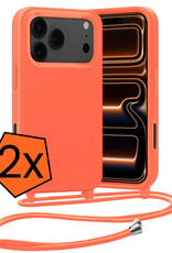 Nomfy Nomfy iPhone 17 Pro Hoesje met Koord - Papaya - 2 PACK