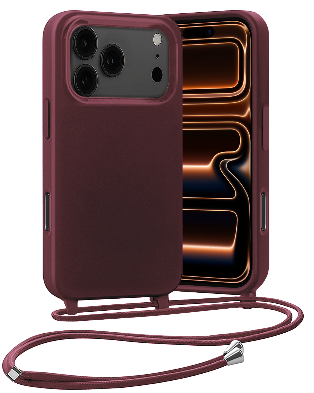 Nomfy Nomfy iPhone 17 Pro Max Hoesje met Koord - Aubergine