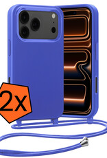 Nomfy Nomfy iPhone 17 Pro Max Hoesje met Koord - Fel Blauw - 2 PACK