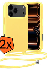 Nomfy Nomfy iPhone 17 Pro Max Hoesje met Koord - Geel - 2 PACK
