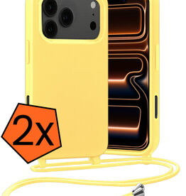 Nomfy Nomfy iPhone 17 Pro Max Hoesje met Koord - Geel - 2 PACK