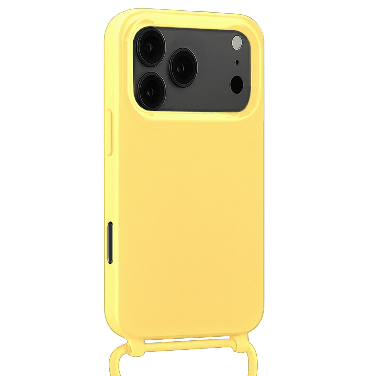 Nomfy Nomfy iPhone 17 Pro Max Hoesje met Koord Met Screenprotector - Geel