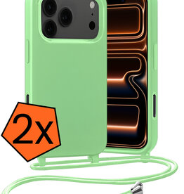 Nomfy Nomfy iPhone 17 Pro Max Hoesje met Koord - Groen - 2 PACK