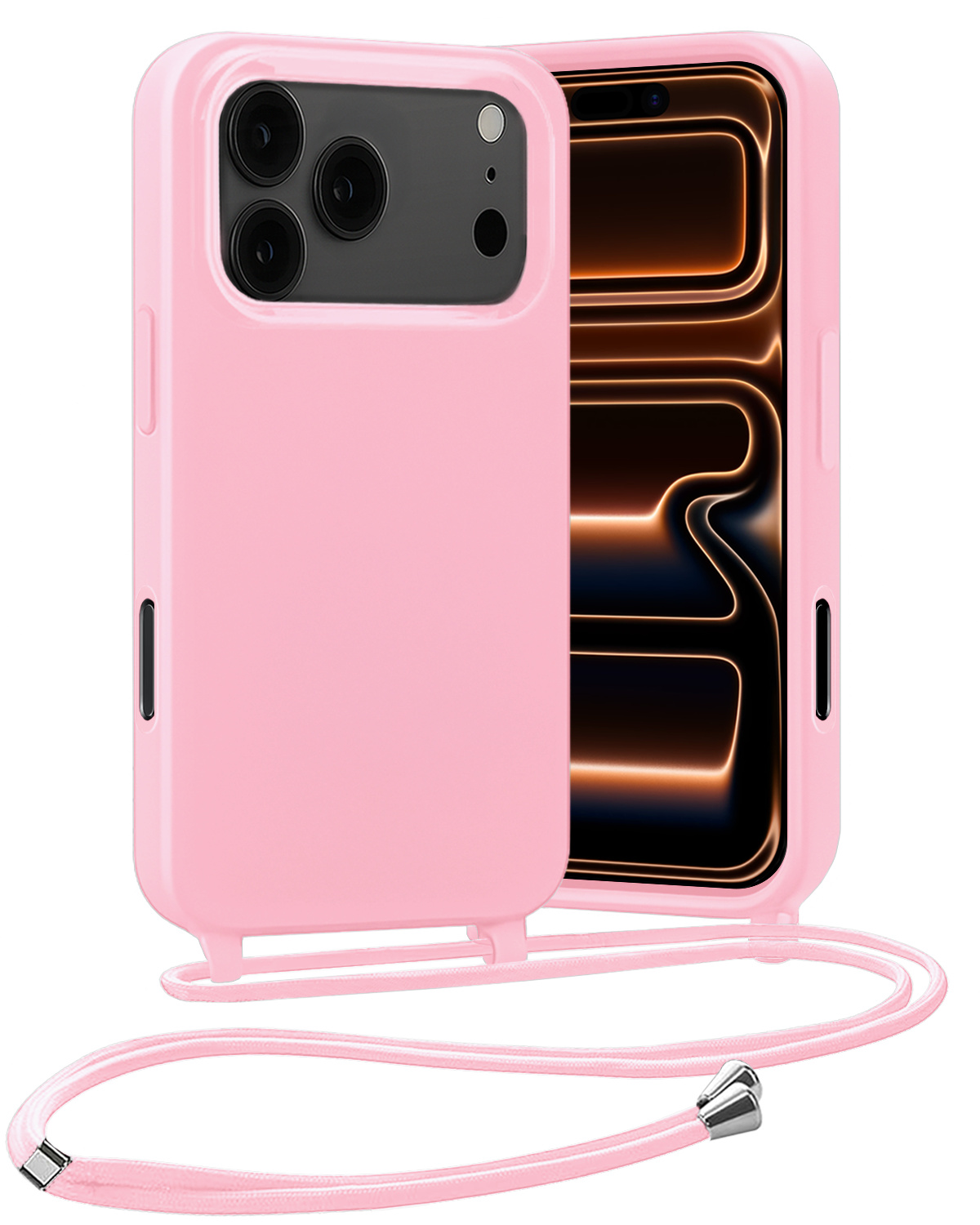 Nomfy Nomfy iPhone 17 Pro Max Hoesje met Koord - Lichtroze