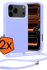 Nomfy Nomfy iPhone 17 Pro Max Hoesje met Koord - Lila - 2 PACK