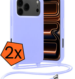 Nomfy Nomfy iPhone 17 Pro Max Hoesje met Koord - Lila - 2 PACK