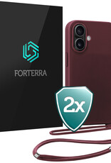Forterra Forterra iPhone 17 Hoesje met Koord - Aubergine - 2 PACK