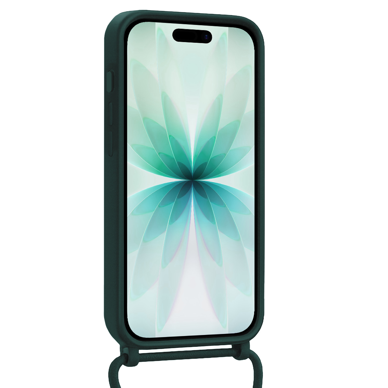 Forterra Forterra iPhone 17 Hoesje met Koord Met 2x Screenprotector - Donkergroen