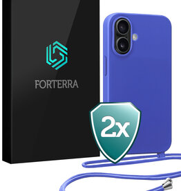 Forterra Forterra iPhone 17 Hoesje met Koord - Fel Blauw - 2 PACK